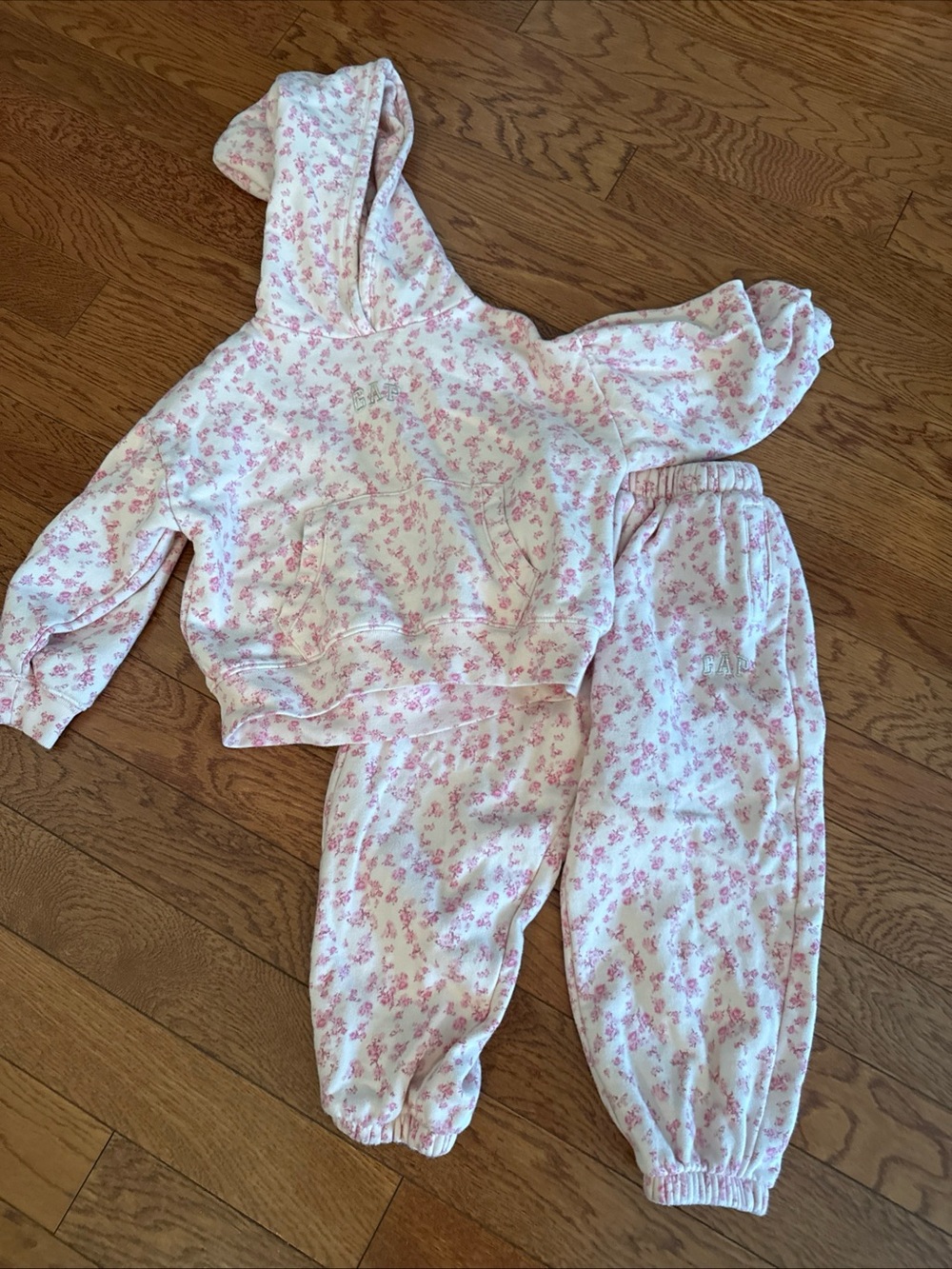 Toddler girls Gap x LoveShackFancy Pink and white Floral Set (XS)